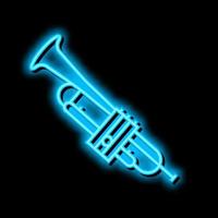 trumpet wind musician instrument neon glow icon illustration vector