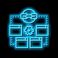 optimization link neon glow icon illustration vector