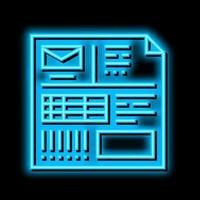 invoice paper list neon glow icon illustration vector