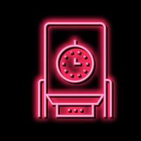 paper chips dryer machine neon glow icon illustration vector