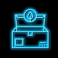 eco box packaging neon glow icon illustration vector