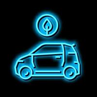 eco car transport neon glow icon illustration vector