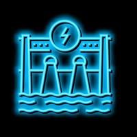 hydroelectricity energy construction neon glow icon illustration vector
