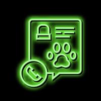 calling pet funeral service neon glow icon illustration vector