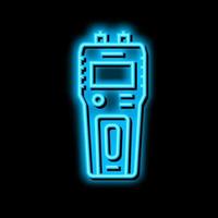 moisture meter carpenter digital device neon glow icon illustration vector