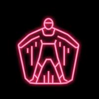 wingsuit extreme active sportsman neon glow icon illustration vector