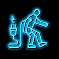 fatigue person patient neon glow icon illustration vector