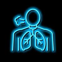 shortness of breath neon glow icon illustration vector