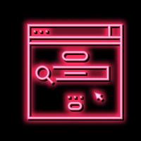 surfing in internet neon glow icon illustration vector