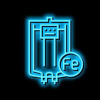 iron given through an intravenous neon glow icon illustration vector