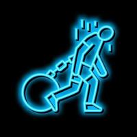 weakness health problem neon glow icon illustration vector