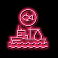 fishing ship neon glow icon illustration vector