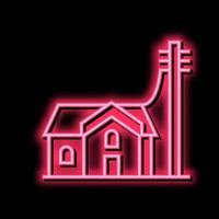 house connected to electricity neon glow icon illustration vector