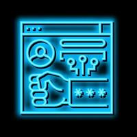 brute-force and dictionary 8 network attacks neon glow icon illustration vector