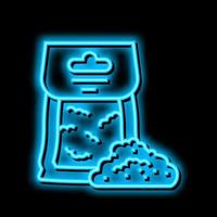 rye flour bag neon glow icon illustration vector