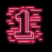 first number neon glow icon illustration vector