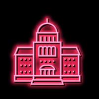 courthouse building neon glow icon illustration vector