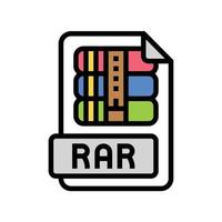 rar file format document color icon vector illustration