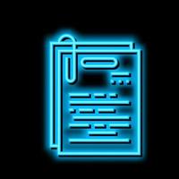 note paper list neon glow icon illustration vector