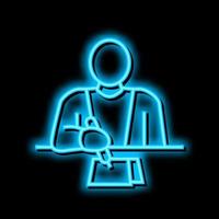 writer writing article neon glow icon illustration vector