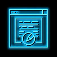 websites copywriting neon glow icon illustration vector