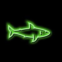 shark ocean neon glow icon illustration vector