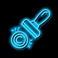 copyright symbol stamp neon glow icon illustration vector