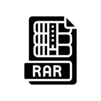 rar file format document glyph icon vector illustration