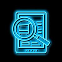 product research neon glow icon illustration vector