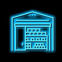 warehouse delivery service neon glow icon illustration vector