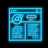 blog social media neon glow icon illustration vector