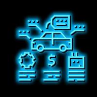 appraise car neon glow icon illustration vector