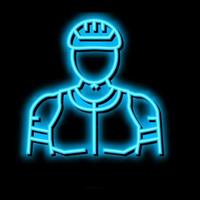 male cyclist neon glow icon illustration vector