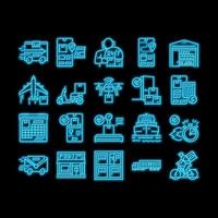 Delivery Service Application neon glow icon illustration vector