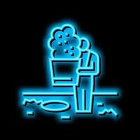 planting service neon glow icon illustration vector