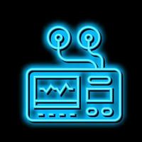 portable electrocardiogram neon glow icon illustration vector