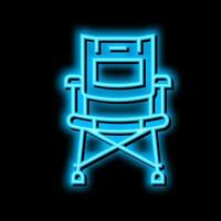 camp chair neon glow icon illustration vector