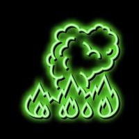 fire smoke neon glow icon illustration vector