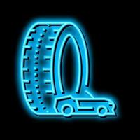 high performance tires neon glow icon illustration vector