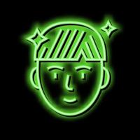 man after keratin used neon glow icon illustration vector