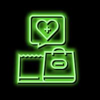 grocery shopping homecare service neon glow icon illustration vector