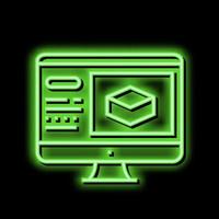 information of soil on computer screen neon glow icon illustration vector