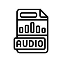 audio file format document line icon vector illustration