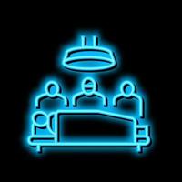 surgery doctor and assistant team neon glow icon illustration vector