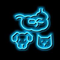 salmonellosis dog and cat neon glow icon illustration vector