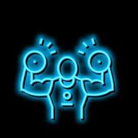 powerlifting sport neon glow icon illustration vector