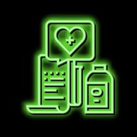 getting medicines neon glow icon illustration vector