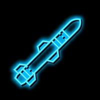 rocket war weapon neon glow icon illustration vector