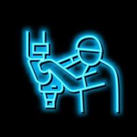 microsurgery doctor work neon glow icon illustration vector