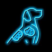 sarcoptic mange neon glow icon illustration vector